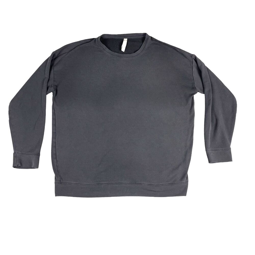 Athleta Sweatshirt Women's Medium Black Crew Neck Pullover Long Sleeve Stretch